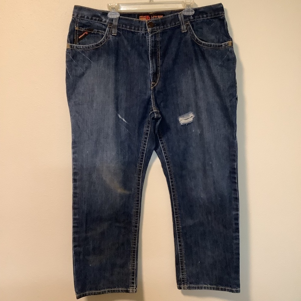 Ariat work distress FR waist 40 low rise m4 boot mens denim‎ jeans